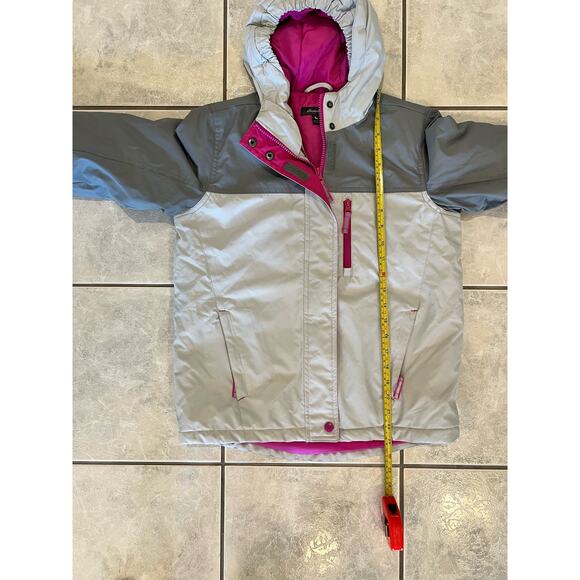 Eddie Bauer Girls Powder Search Hooded Pink Grey 3-1 Ski Snow Jacket Size S 7/8 - Picture 7 of 7